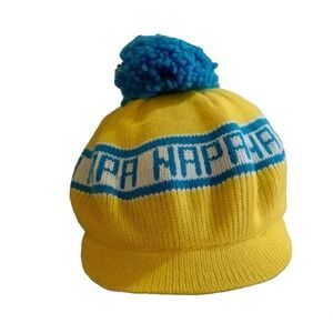 Napa pageboy Vintage 60 70 HAT  FLAT W/ POM KNIT SHORT BILL BRIM BEANIE